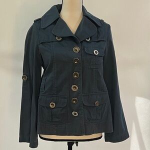 Marc Jacobs Vintage Blue Grey Button Down Cotton Jacket
